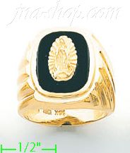 14K Gold Men's Onyx Ring - Click Image to Close