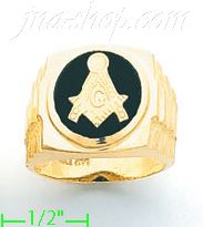 14K Gold Men's Onyx Ring - Click Image to Close