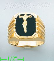 14K Gold Men's Onyx Ring - Click Image to Close