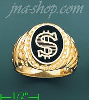 14K Gold Men's Picture Ring - Click Image to Close