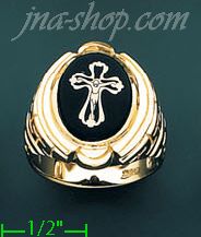 14K Gold Men's Picture Ring - Click Image to Close