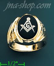 14K Gold Men's Picture Ring - Click Image to Close