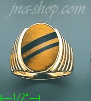 14K Gold Men's Color Stone Ring - Click Image to Close