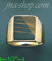 14K Gold Men's Color Stone Ring - Click Image to Close