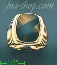 14K Gold Men's Color Stone Ring - Click Image to Close