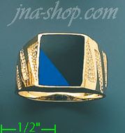 14K Gold Men's Color Stone Ring - Click Image to Close