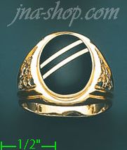 14K Gold Men's Color Stone Ring - Click Image to Close