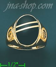 14K Gold Men's Color Stone Ring - Click Image to Close