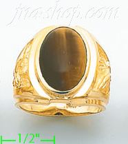 14K Gold Men's Color Stone Ring - Click Image to Close