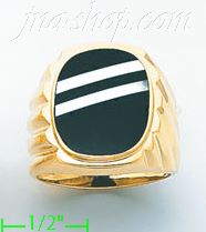 14K Gold Men's Color Stone Ring - Click Image to Close