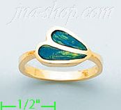 14K Gold Assorted Stone Ring - Click Image to Close