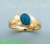 14K Gold Assorted Stone Ring - Click Image to Close