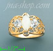 14K Gold Assorted Stone Ring - Click Image to Close