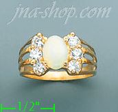 14K Gold Assorted Stone Ring - Click Image to Close