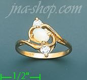 14K Gold Assorted Stone Ring - Click Image to Close