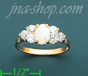 14K Gold Assorted Stone Ring - Click Image to Close