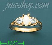 14K Gold Assorted Stone Ring - Click Image to Close