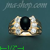 14K Gold Assorted Stone Ring - Click Image to Close