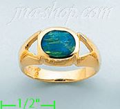 14K Gold Assorted Stone Ring - Click Image to Close