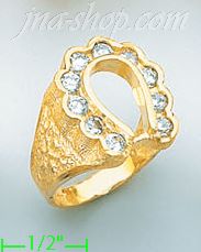 14K Gold CZ Ring - Click Image to Close