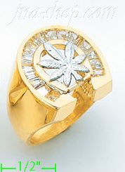 14K Gold CZ Ring - Click Image to Close