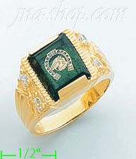 14K Gold Men's Picture Ring - Click Image to Close