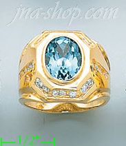 14K Gold Men's CZ Ring - Click Image to Close