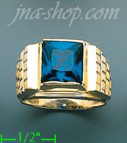 14K Gold Men's CZ Ring - Click Image to Close