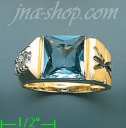 14K Gold Men's CZ Ring - Click Image to Close