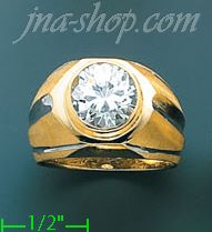 14K Gold Men's CZ Ring - Click Image to Close