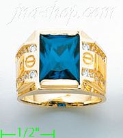 14K Gold Men's CZ Ring - Click Image to Close