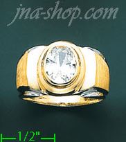 14K Gold Men's CZ Ring - Click Image to Close