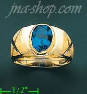 14K Gold Men's CZ Ring - Click Image to Close