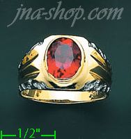 14K Gold Men's CZ Ring - Click Image to Close