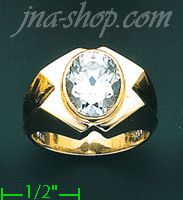 14K Gold Men's CZ Ring - Click Image to Close