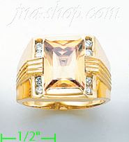 14K Gold Men's CZ Ring - Click Image to Close