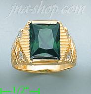 14K Gold Men's CZ Ring - Click Image to Close