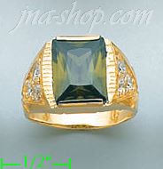 14K Gold Men's CZ Ring - Click Image to Close