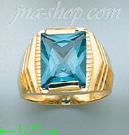 14K Gold Men's CZ Ring - Click Image to Close