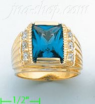 14K Gold Men's CZ Ring - Click Image to Close