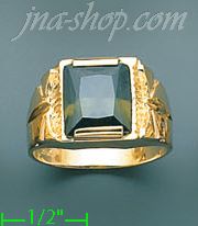 14K Gold Men's CZ Ring - Click Image to Close