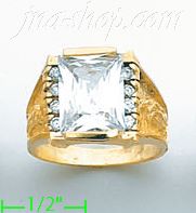 14K Gold Men's CZ Ring - Click Image to Close