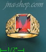 14K Gold Men's CZ Ring - Click Image to Close