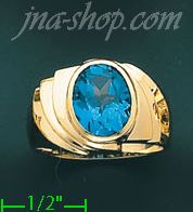 14K Gold Men's CZ Ring - Click Image to Close