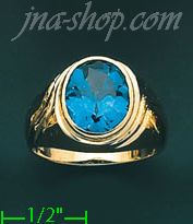 14K Gold Men's CZ Ring - Click Image to Close