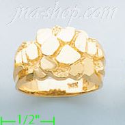 14K Gold High Polished Nugget Ring - Click Image to Close