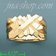 14K Gold High Polished Nugget Ring - Click Image to Close