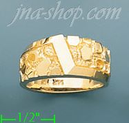 14K Gold High Polished Nugget Ring - Click Image to Close