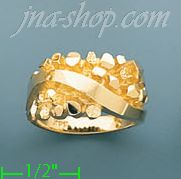 14K Gold High Polished Nugget Ring - Click Image to Close