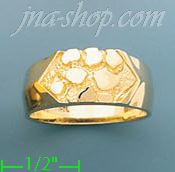 14K Gold High Polished Nugget Ring - Click Image to Close